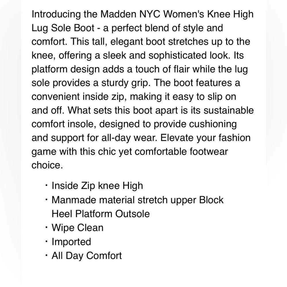 New Steve Madden Deegan Lug-Sole Knee-High Block-Heel Boots in Black Size 9 - Picture 6 of 10